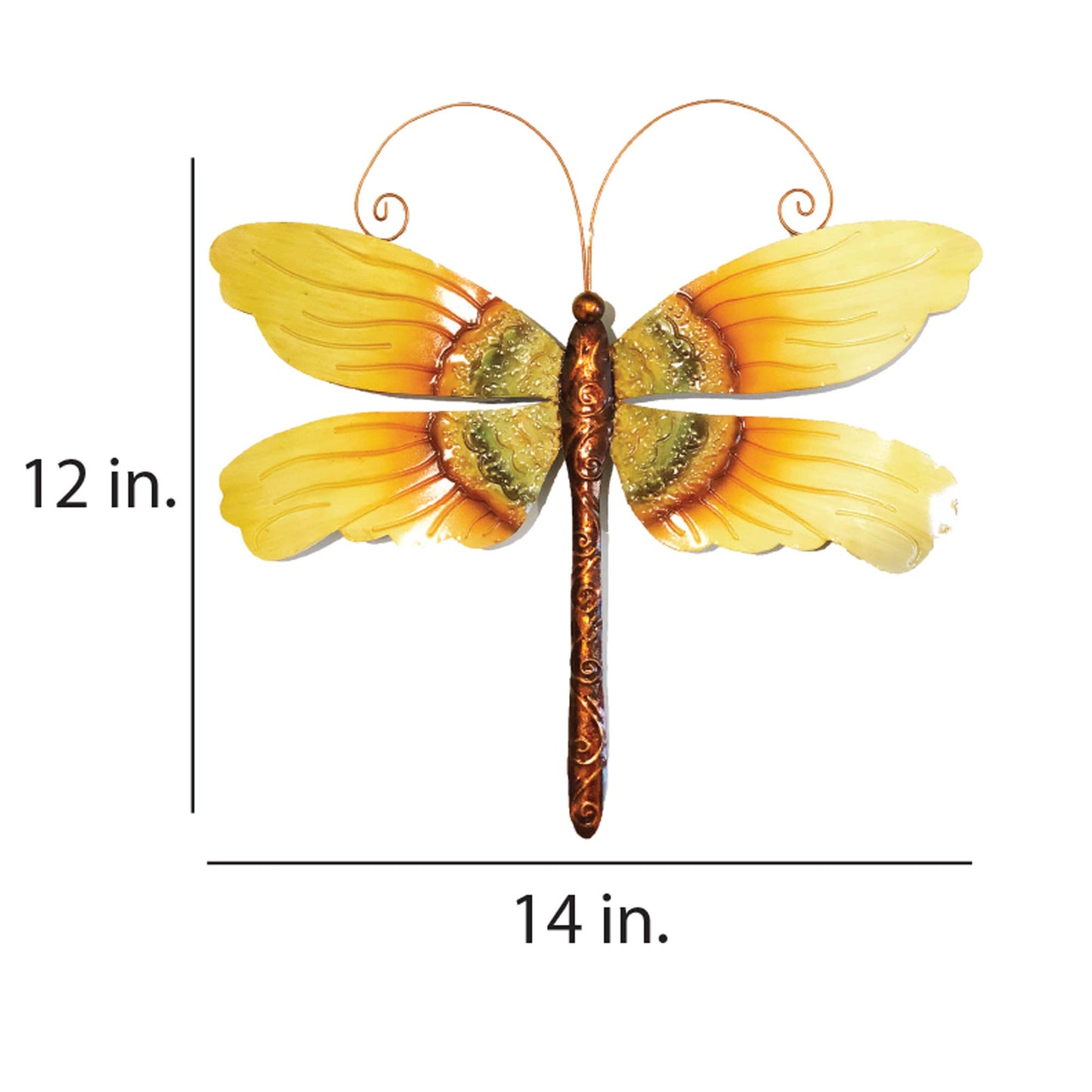 Eangee Home Design - Dragonfly Wall Decor Sunflower, Metal, Indoor / Outdoor