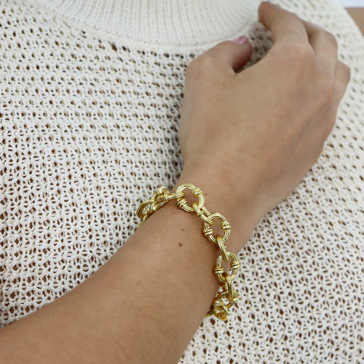 KARINE SULTAN - Trendy Chunky Chain Layering Bracelet for Bold Style: GOLD