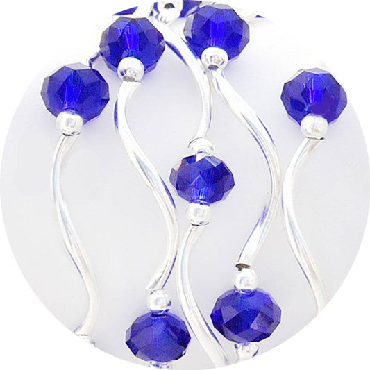 My Fun Colors - Fashion Fun | Gemstones + Crystals Beaded Stretch Bracelets: Cobalt