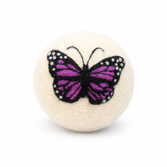 Ethical Global - Butterfly: Eco Wool Dryer Balls Fair Trade : Purple Butterfly