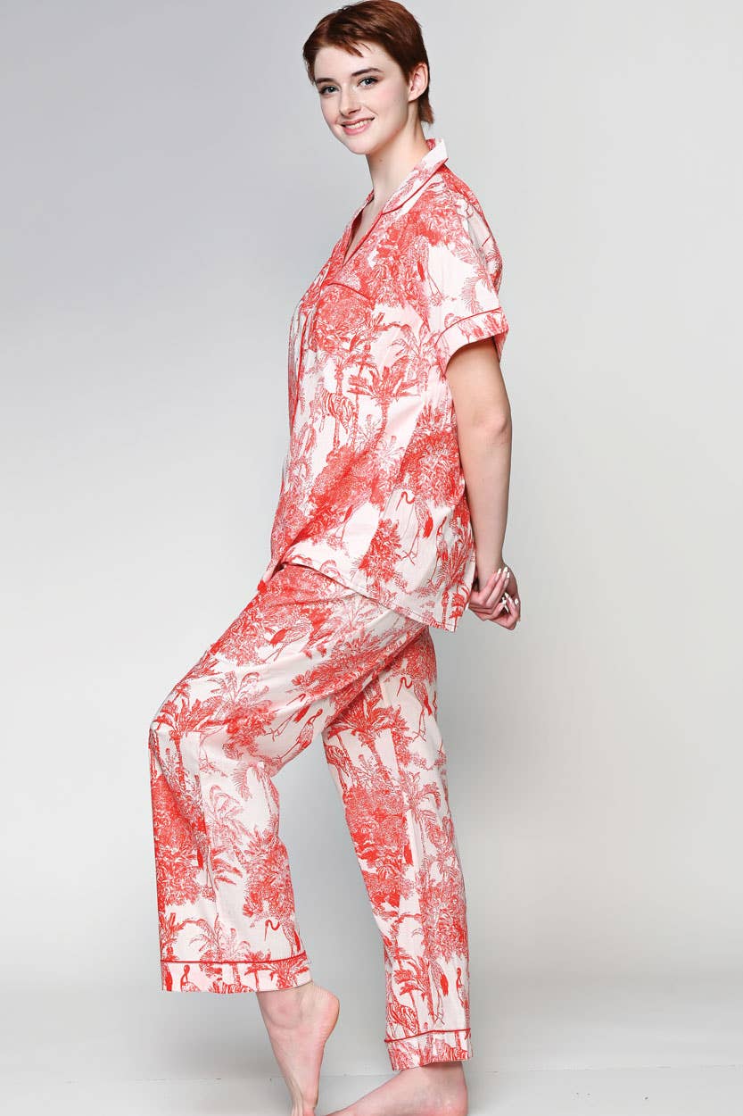 Sevya Handmade - Shanti Pajama Set: L/XL / Red & White