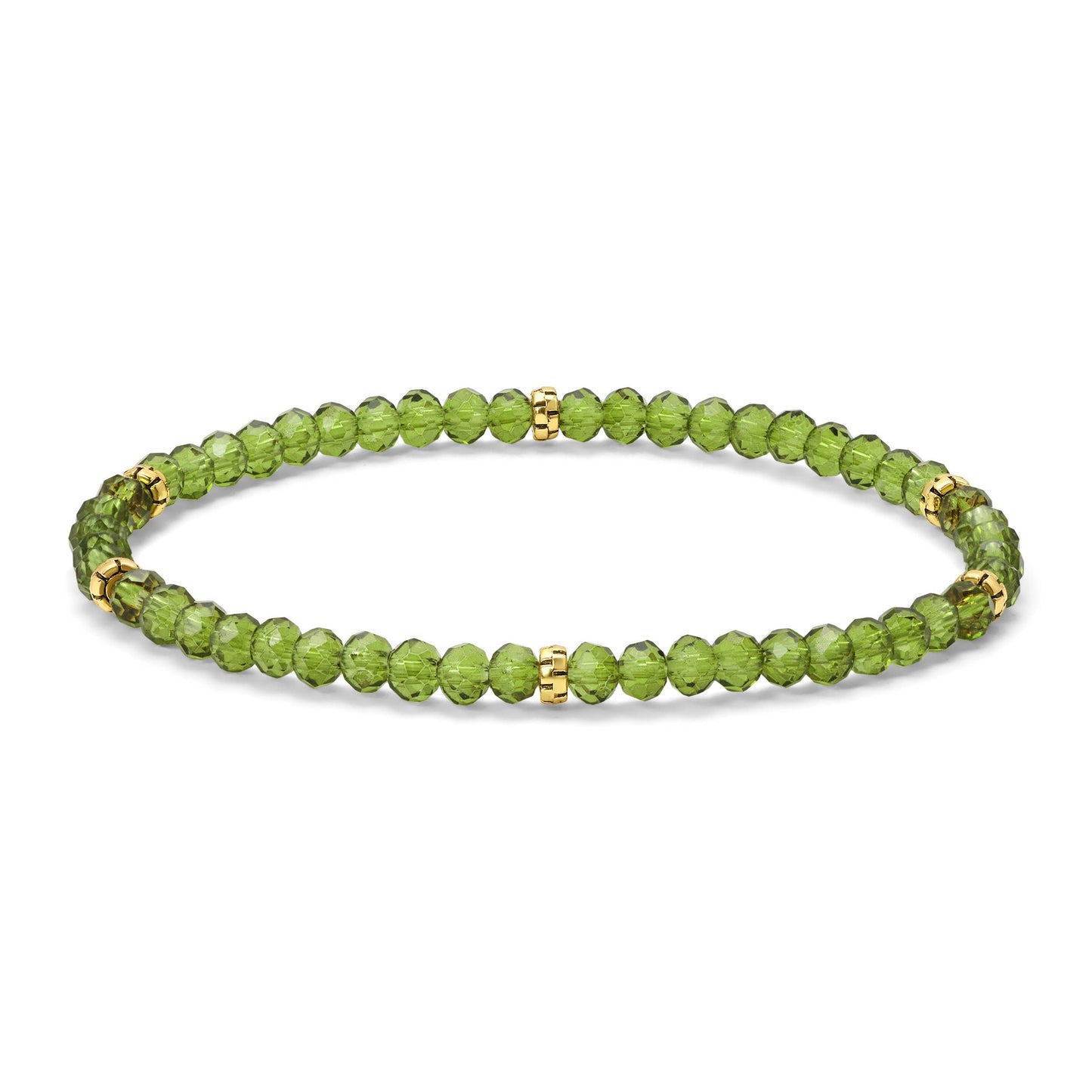 My Fun Colors - Mini Crystal Beaded Stretch Bracelet | So Many Great Colors!: Peridot+Gold Accent (MC608G)