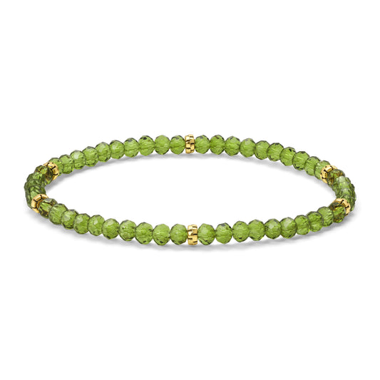 My Fun Colors - Mini Crystal Beaded Stretch Bracelet | So Many Great Colors!: Peridot+Gold Accent (MC608G)