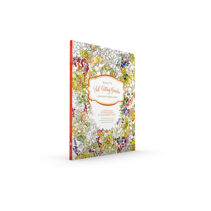 Schiffer Publishing - Kristy's Fall Cutting Garden: A Watercoloring Book