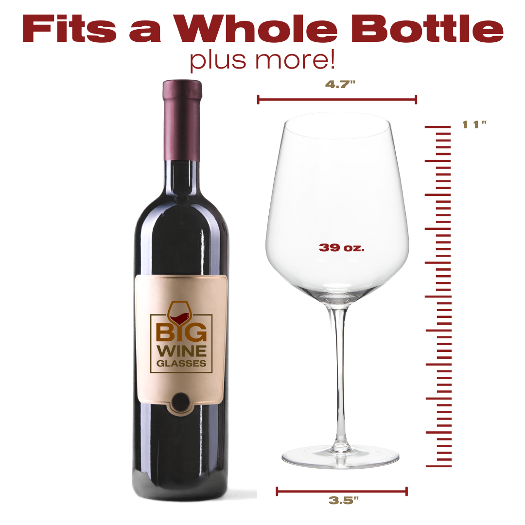 Big Wine Glasses - MAGNUM - Oversize Big Wine Glasses (Set of 2)