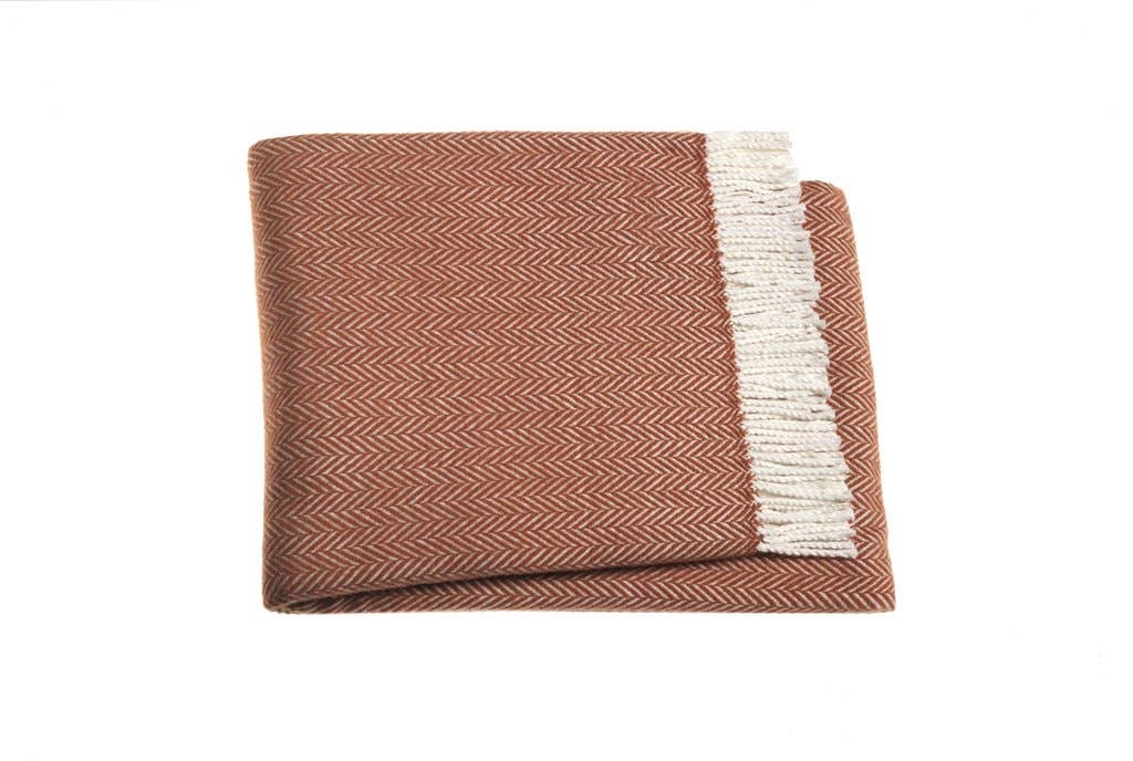 A Soft Idea - 355 - Herringbone Plush Throw: Cream