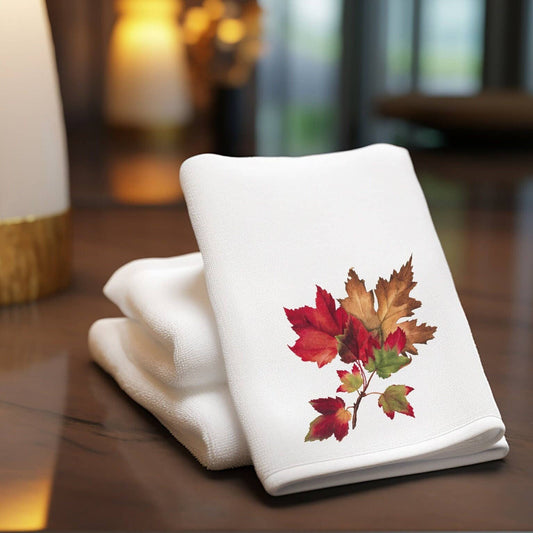 Fernville Creations - Autumn Leaves Luxury Fingertip Towel for Bathroom Decor