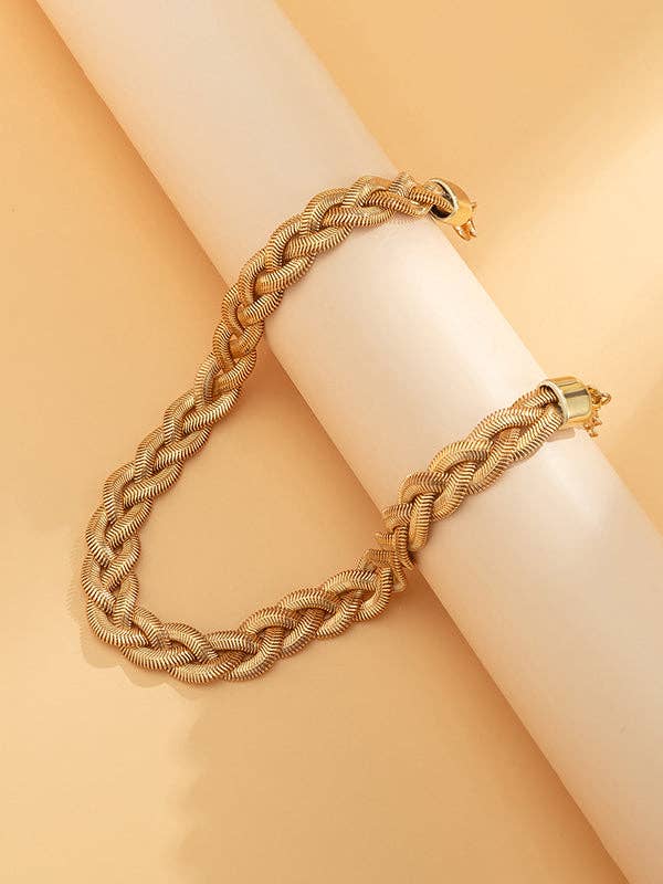 Elanora - Adjustable Snake Chain Choker Necklace: GOLD / Adjustable