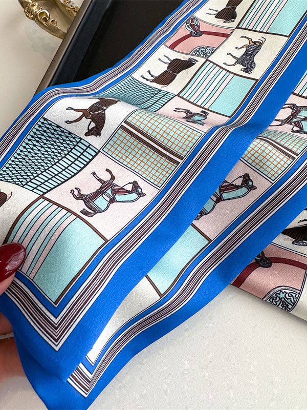 UZ Wholesale Store - Printed Scarf: BLUE / One_size