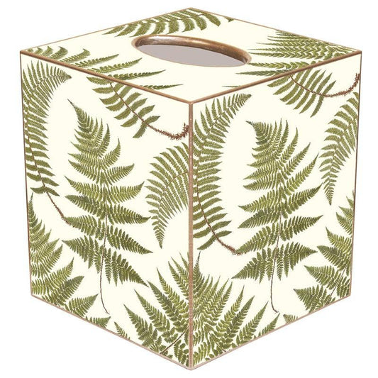 Marye-Kelley - Ferns on Cream Tissue Box Cover: Paper Mache