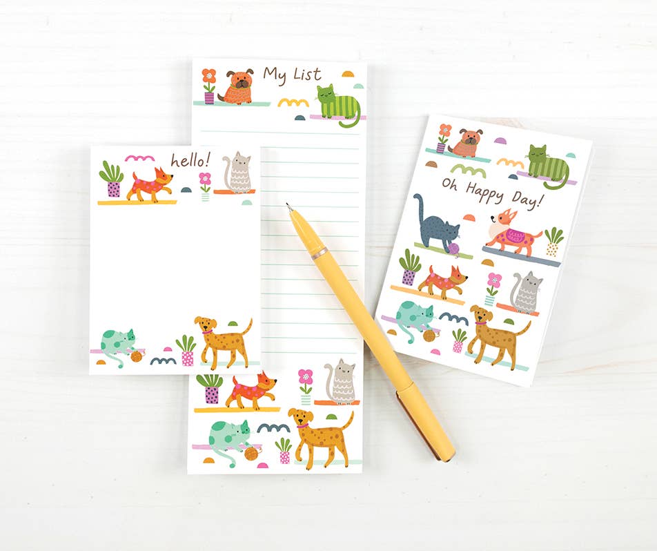 GINA B DESIGNS - Memo Pad -  Cats & Dogs