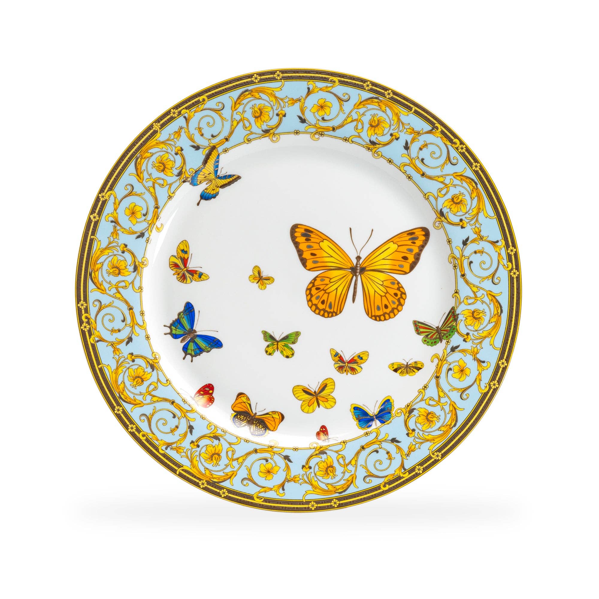Grace Teaware - Butterflies with Blue Ornament Fine Porcelain Dessert Plate - Thumbnail 2