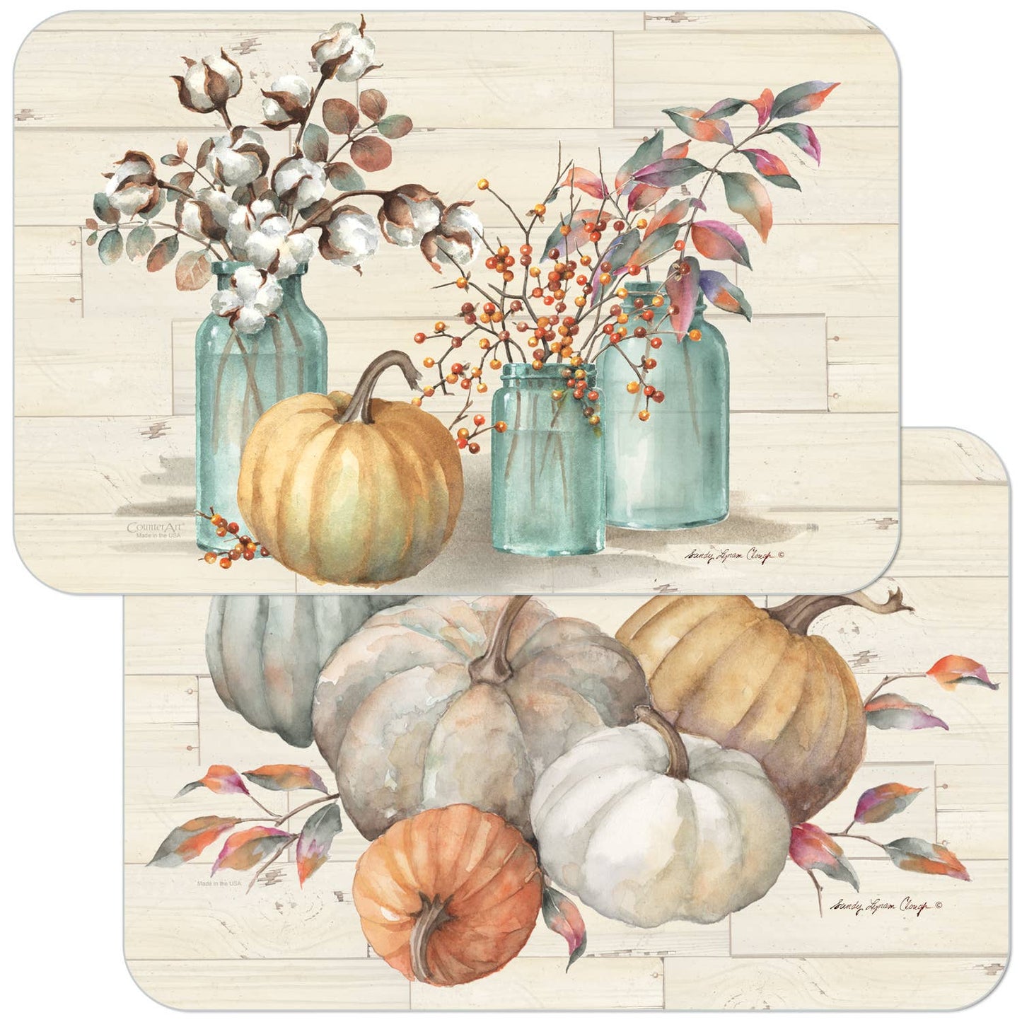 CounterArt/Highland Home/Thirstystone - Pumpkin Time Reversible Rectangular Plastic Placemat