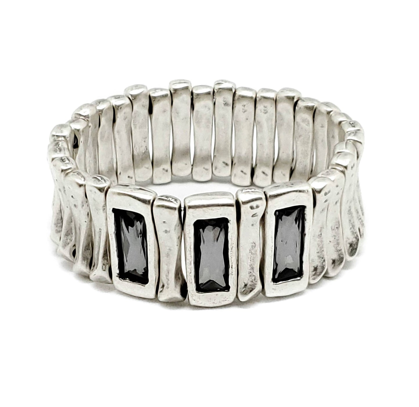 Chanour - Handmade Pewter & Crystal Bracelet - NB2155 SMOKY