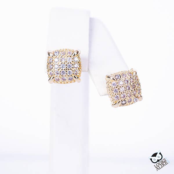 My Best Kept Jewelry - Golden Pave Stud Earrings