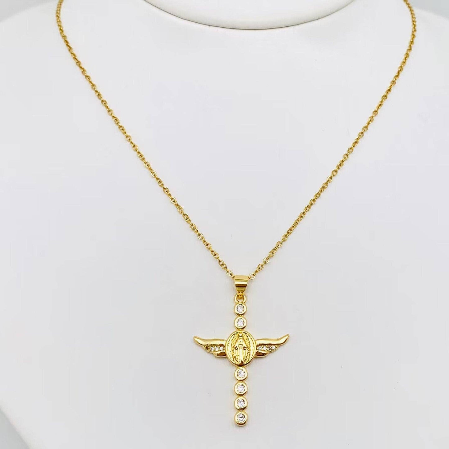 Mio Queena - Multi-Style Inlaid Cubic Zirconia Cross Pendant Necklace: 2#