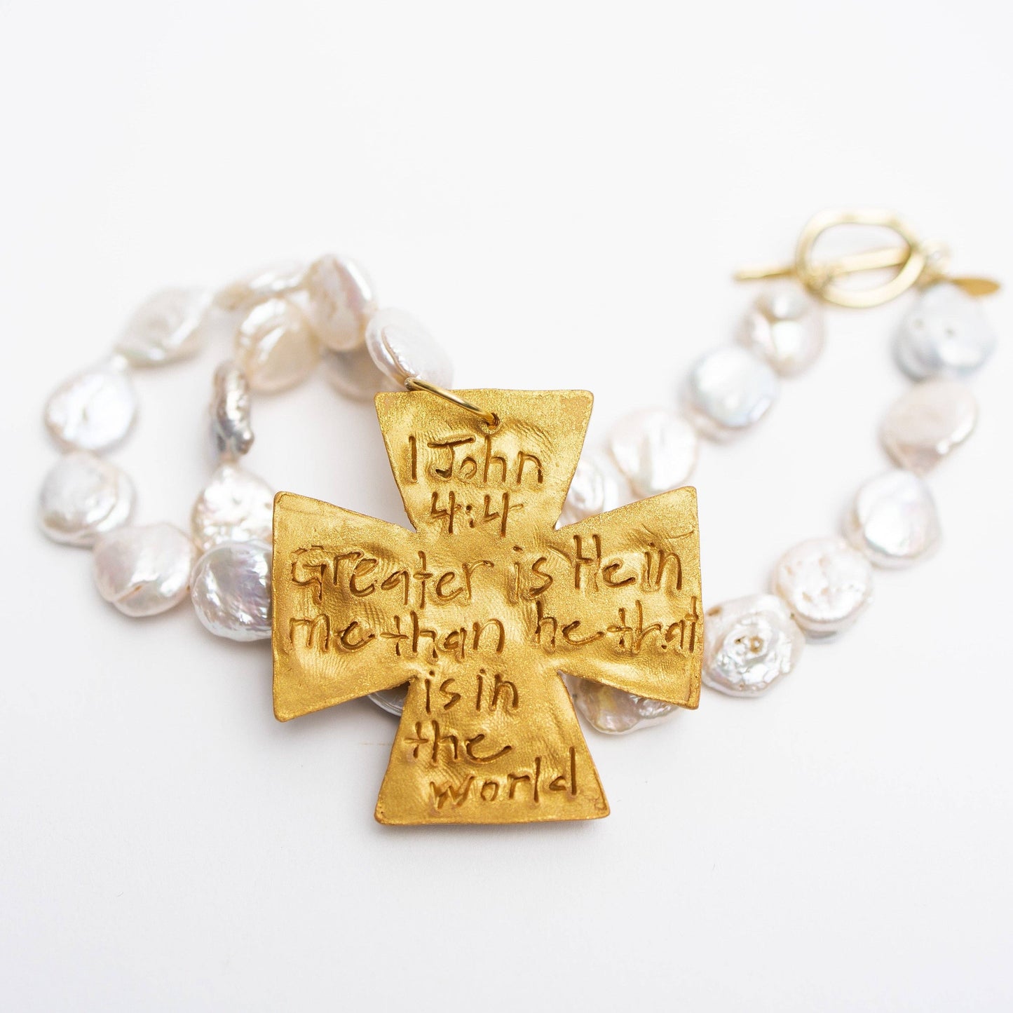 Hidden Truth Jewelry - Mother of Pearl with Pearl Anna Cross