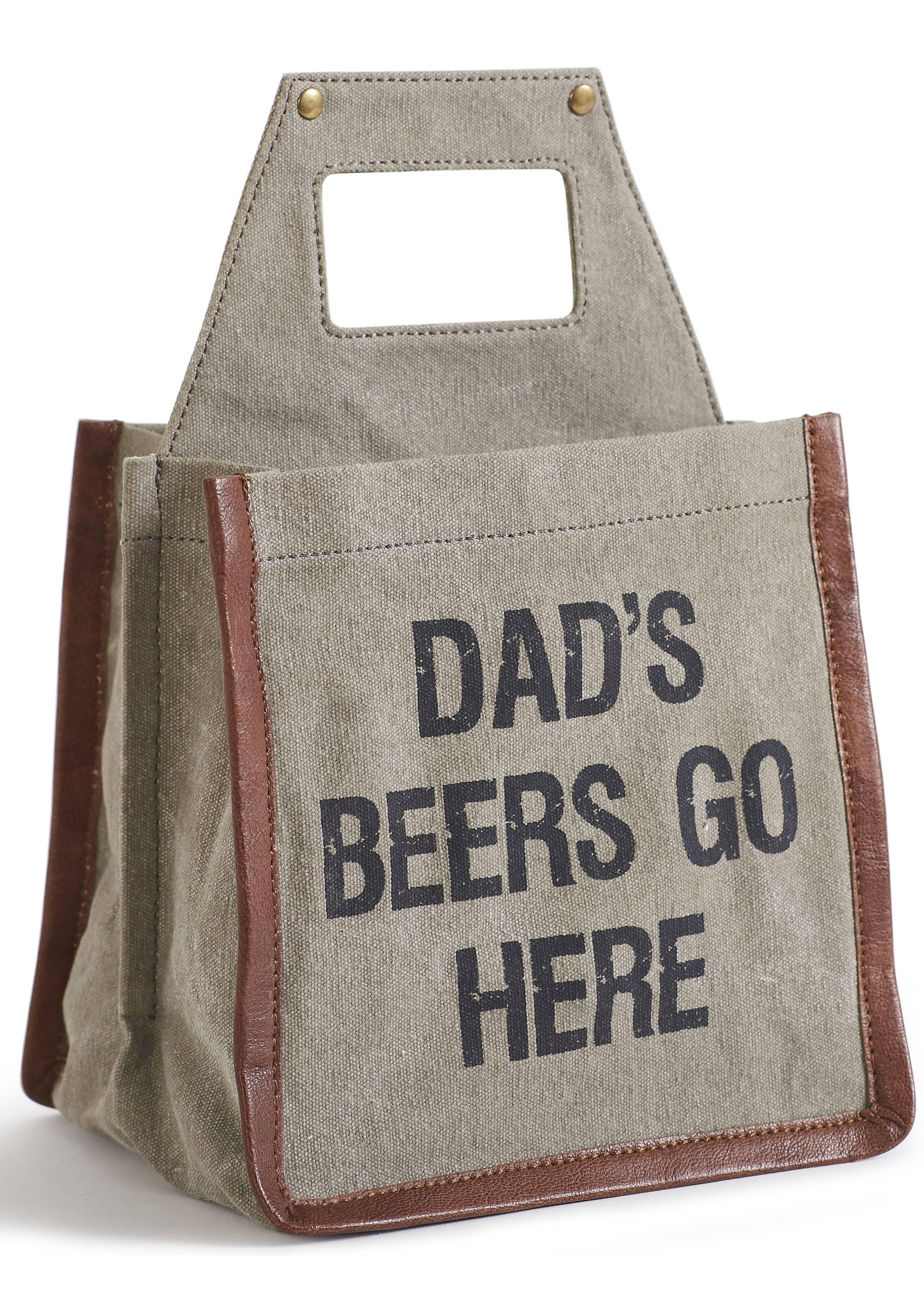 Mona B. Dad's Beer Up-Cycled Canvas Beer/Wine Caddy