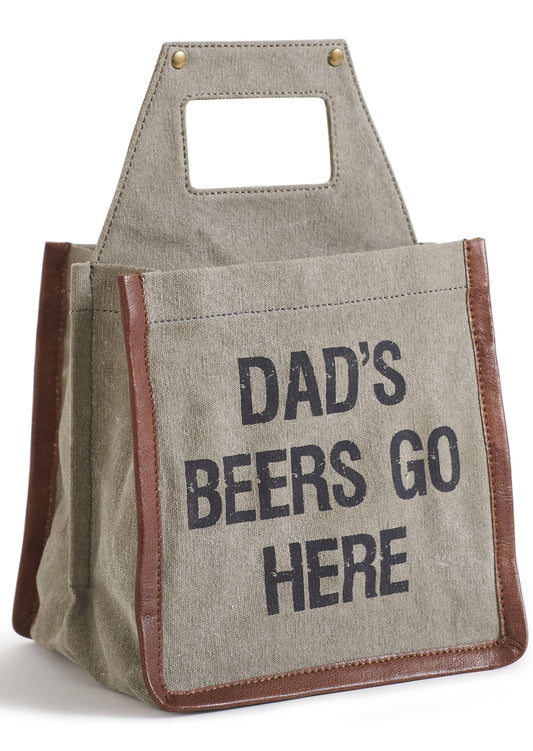 Mona B. - Dad's Beer Up-Cycled Canvas Beer/Wine Caddy