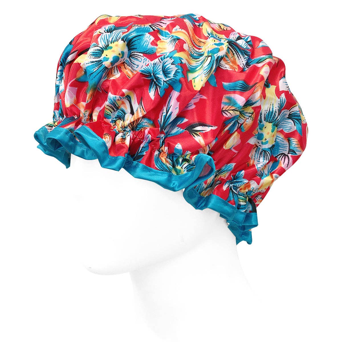 Wrapables.com - Wrapables Reusable Women's Waterproof Shower Caps: Gray Pansies
