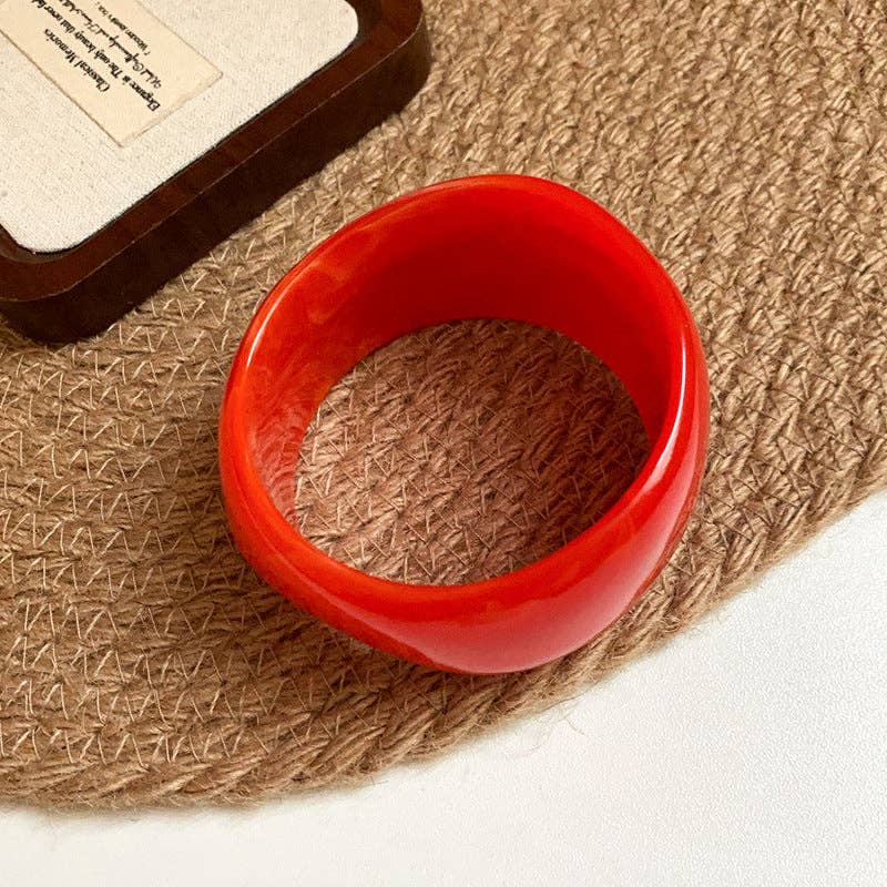 Dipped Shop - Multi-color Wide Irregular Simple Acrylic Bracelets DP25D620: Orange