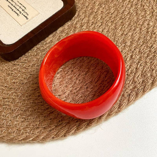 Dipped Shop - Multi-color Wide Irregular Simple Acrylic Bracelets DP25D620: Orange