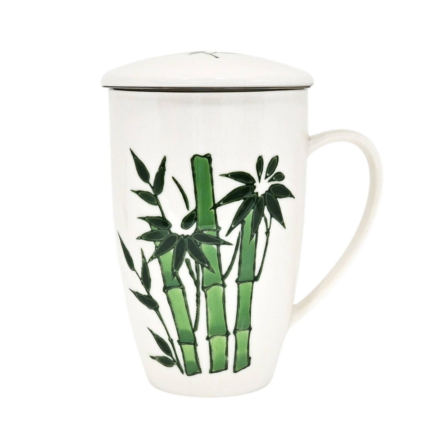 Urban Tokyo - Green Bamboo Design 15oz Tea Mugs with Lid and Infuser for Loose Leaf Tea (4/32)