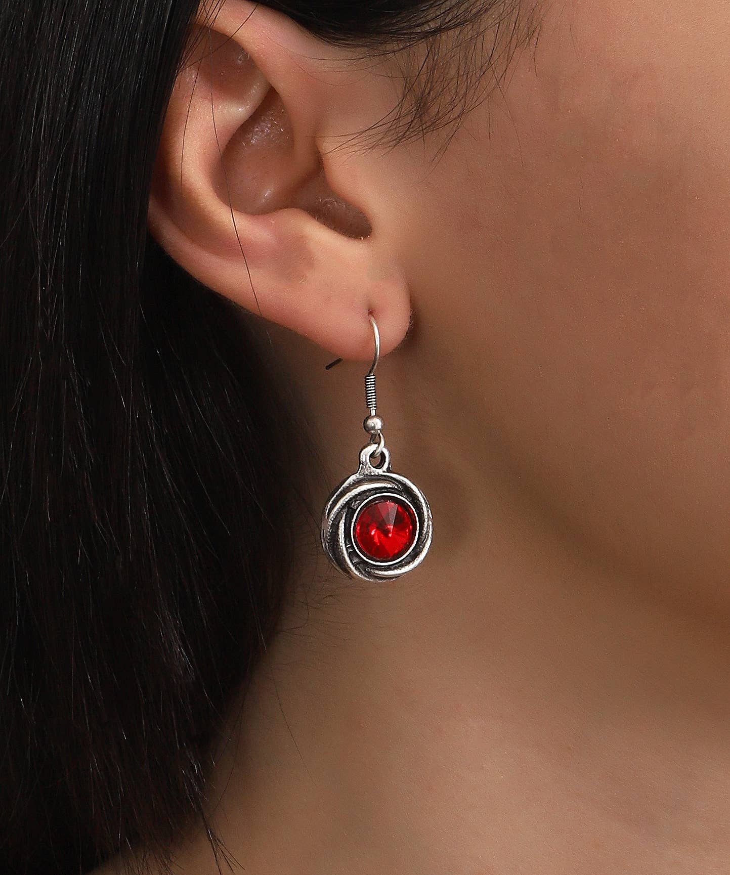 AVENS - Silver Plated Dangle Earrings & Ring Set: White / Earrings & Ring Set / Crystal Glass Stone