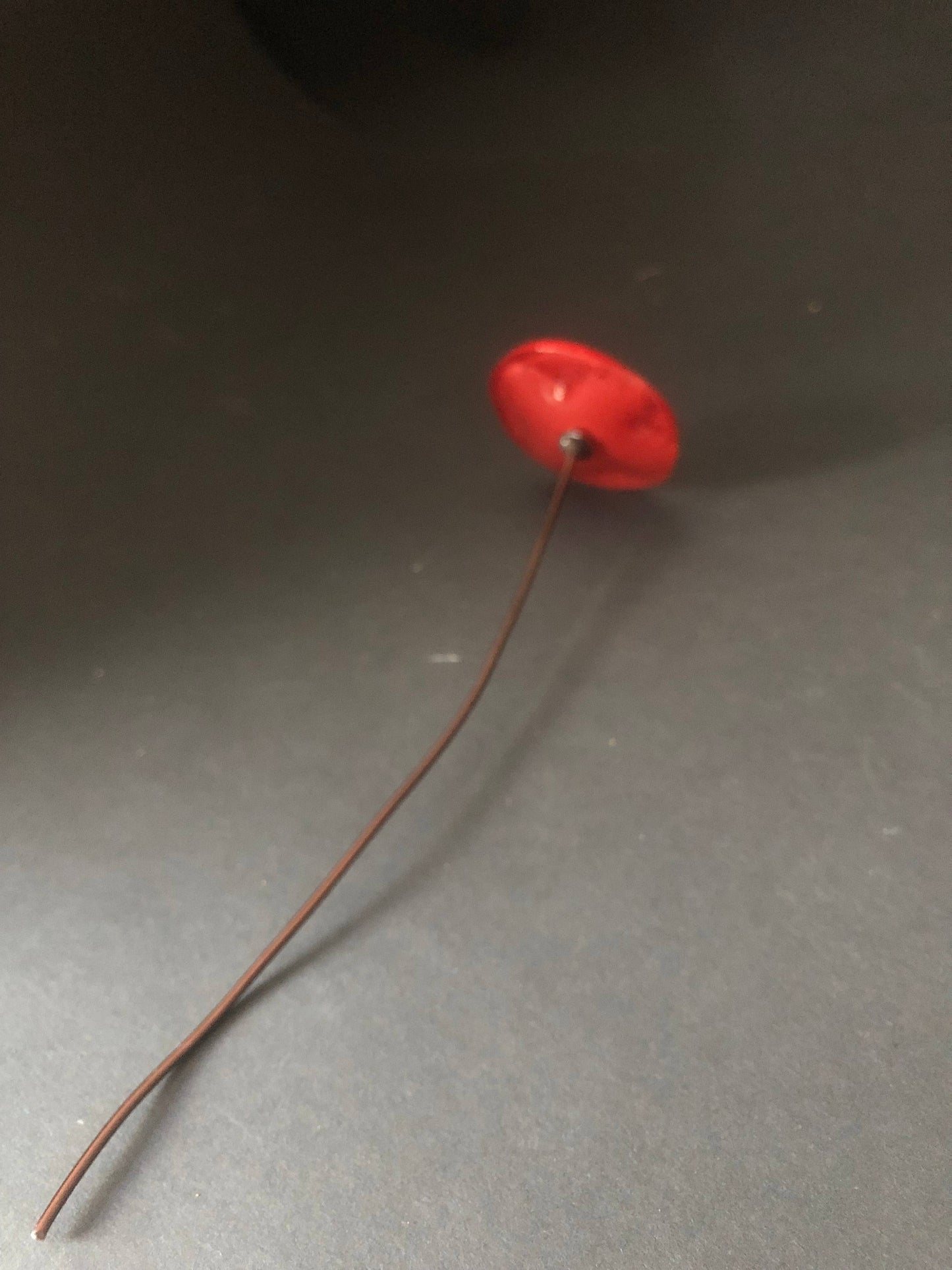 CARNEOL GLASS - Small Glass Flower For Outside In Red On Flexible Stem