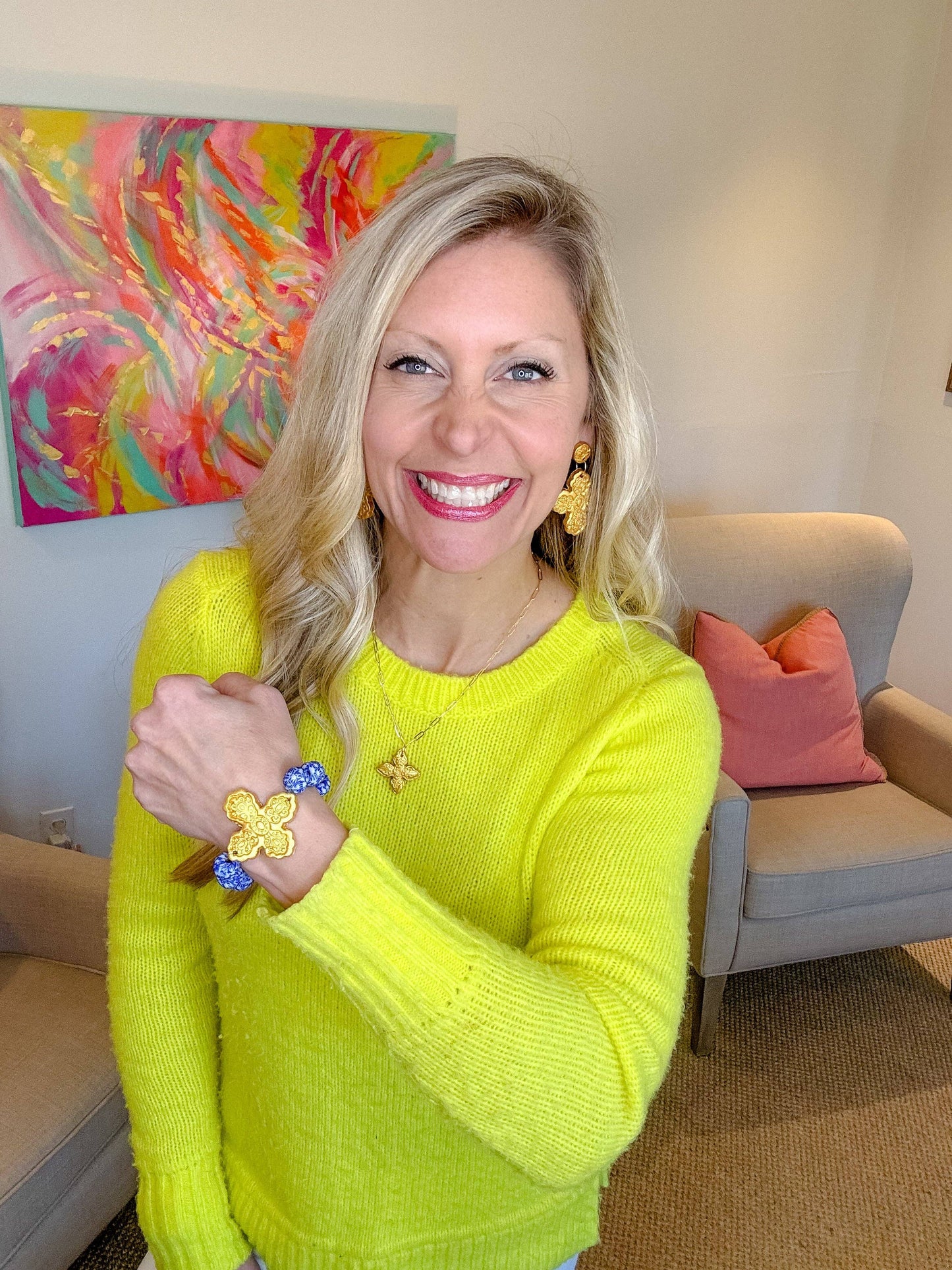 Hidden Truth Jewelry - Blue & White African Glass with Susie Cross