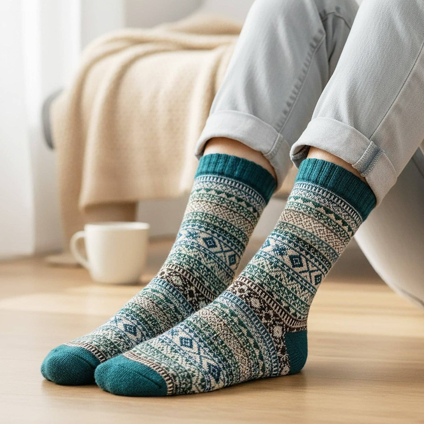 Wrapables.com - Wrapables Women's Nordic Warm Crew Wool Socks (Set of 5)