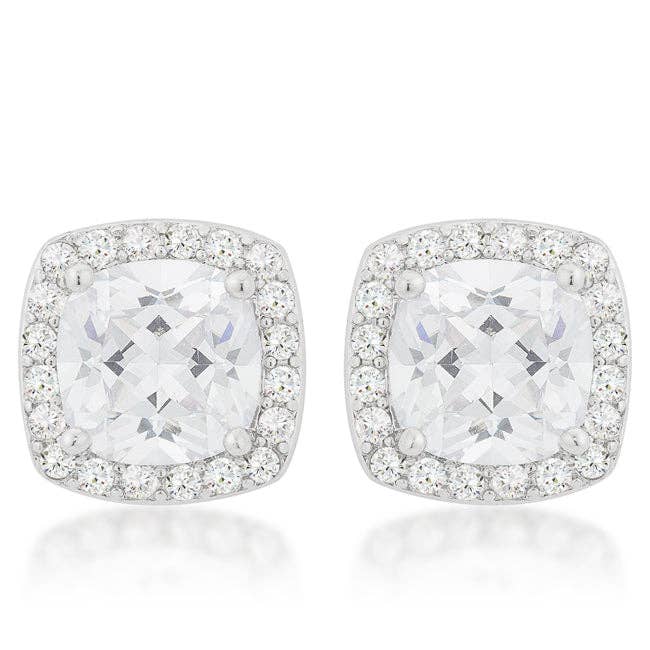 JGoodin - Lustrous Silver Tone Stud Earrings