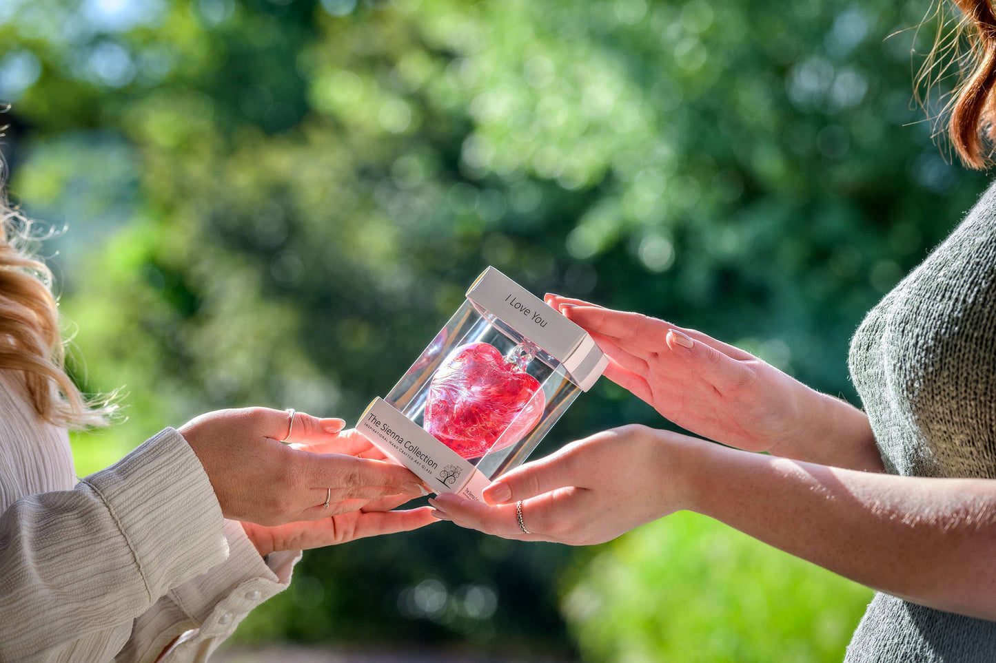 Sienna Glass - 8cm Friendship Heart - I Love You - Red