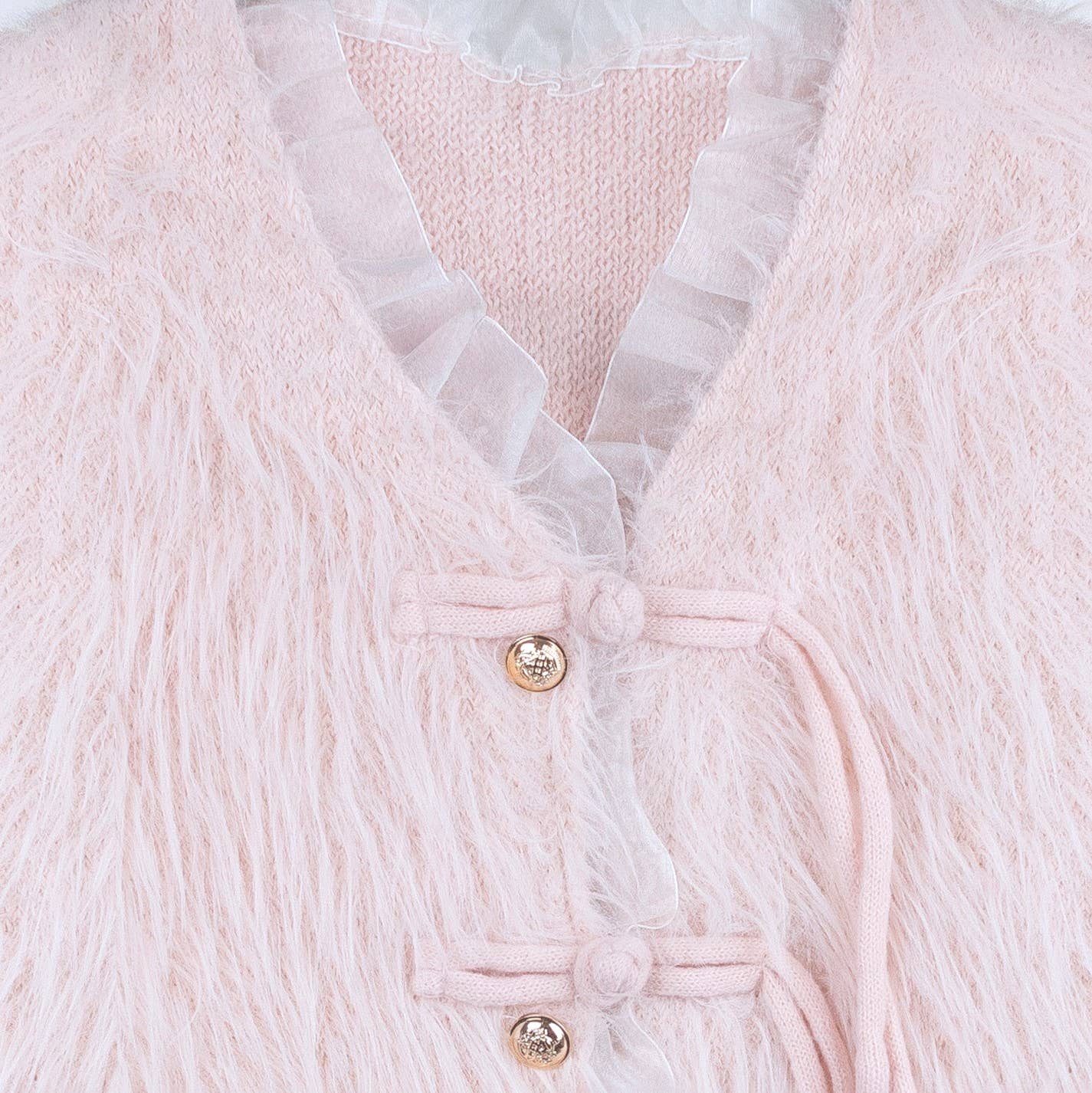 PEACH ACCESSORIES - Delicate and Dreamy Snow Petal Cardigan SK133: Ivory