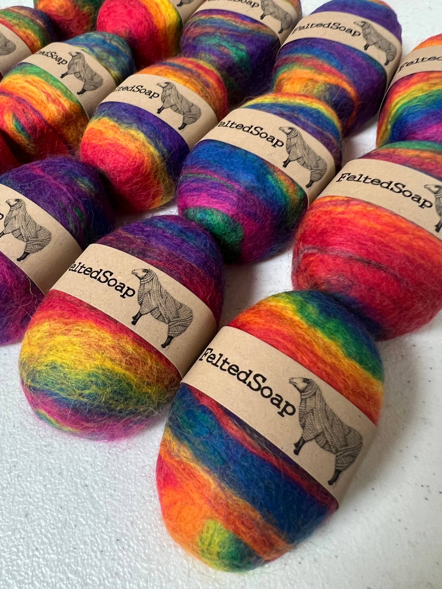 Twisted Purl LLC - Felted Soap Rainbow Multi Color 12 Pack