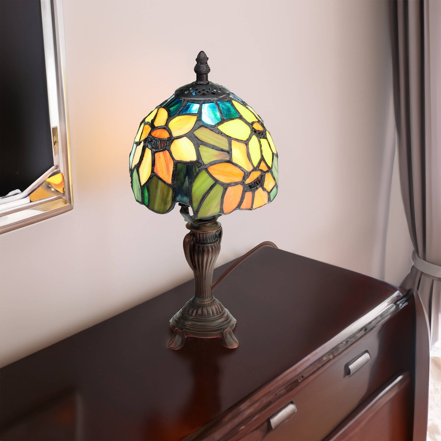 River of Goods - 12"H Sunflower Blossoms Candlestick Accent Lamp