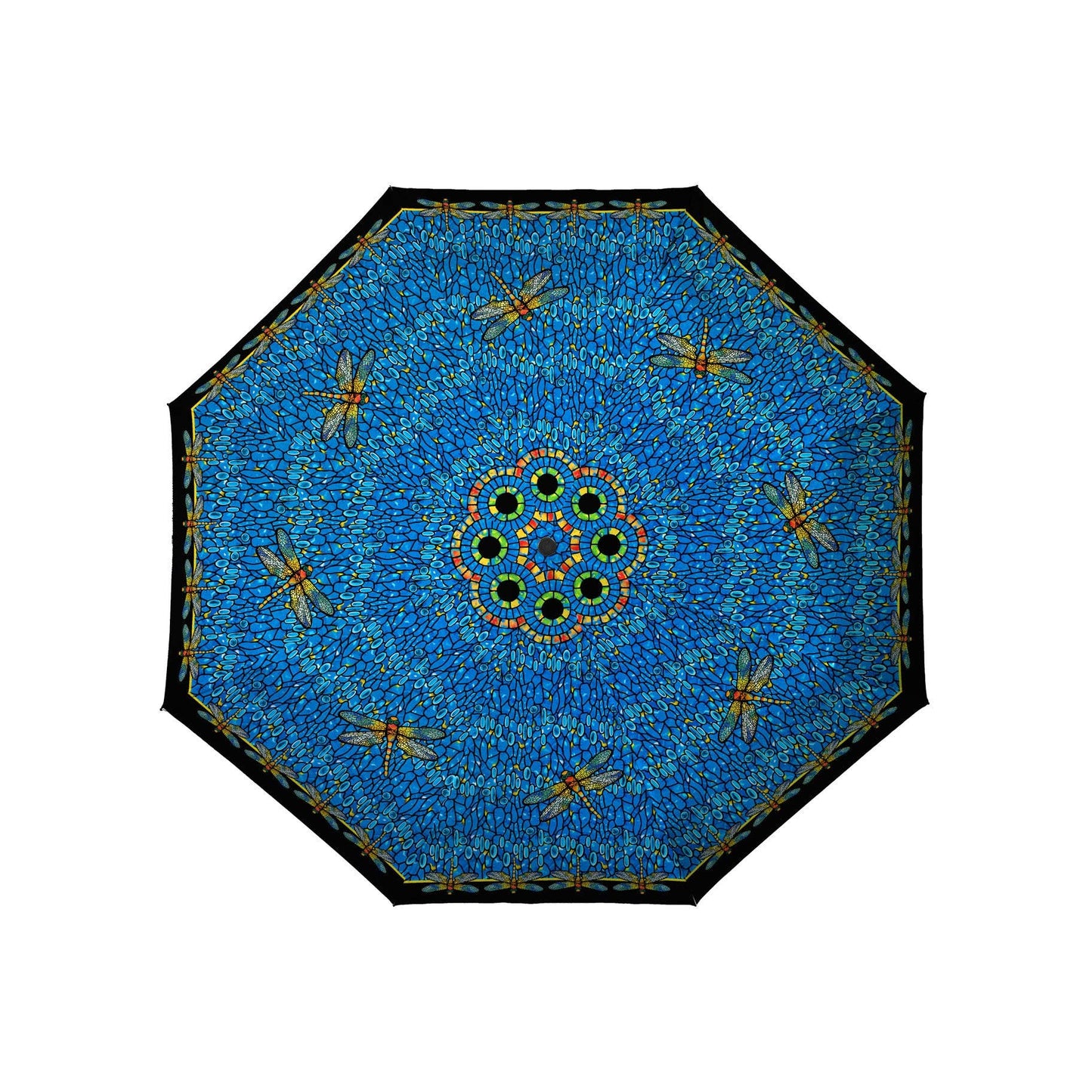 RainCaper - Tiffany Dragonfly Multi Reverse Inverted Umbrella – Hands-Free, Windproof Design