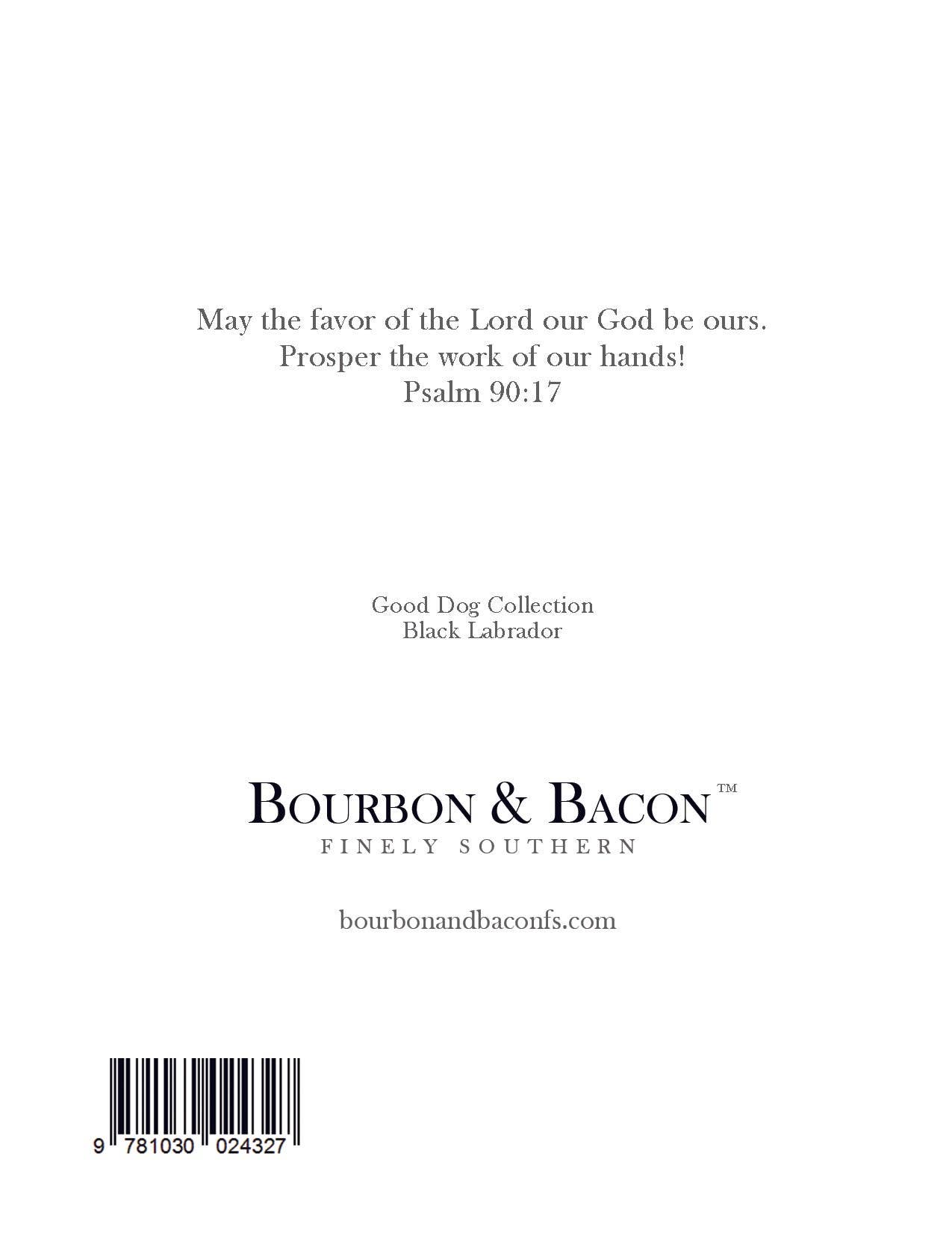 Bourbon & Bacon - Labrador Retriever, Black Note Cards