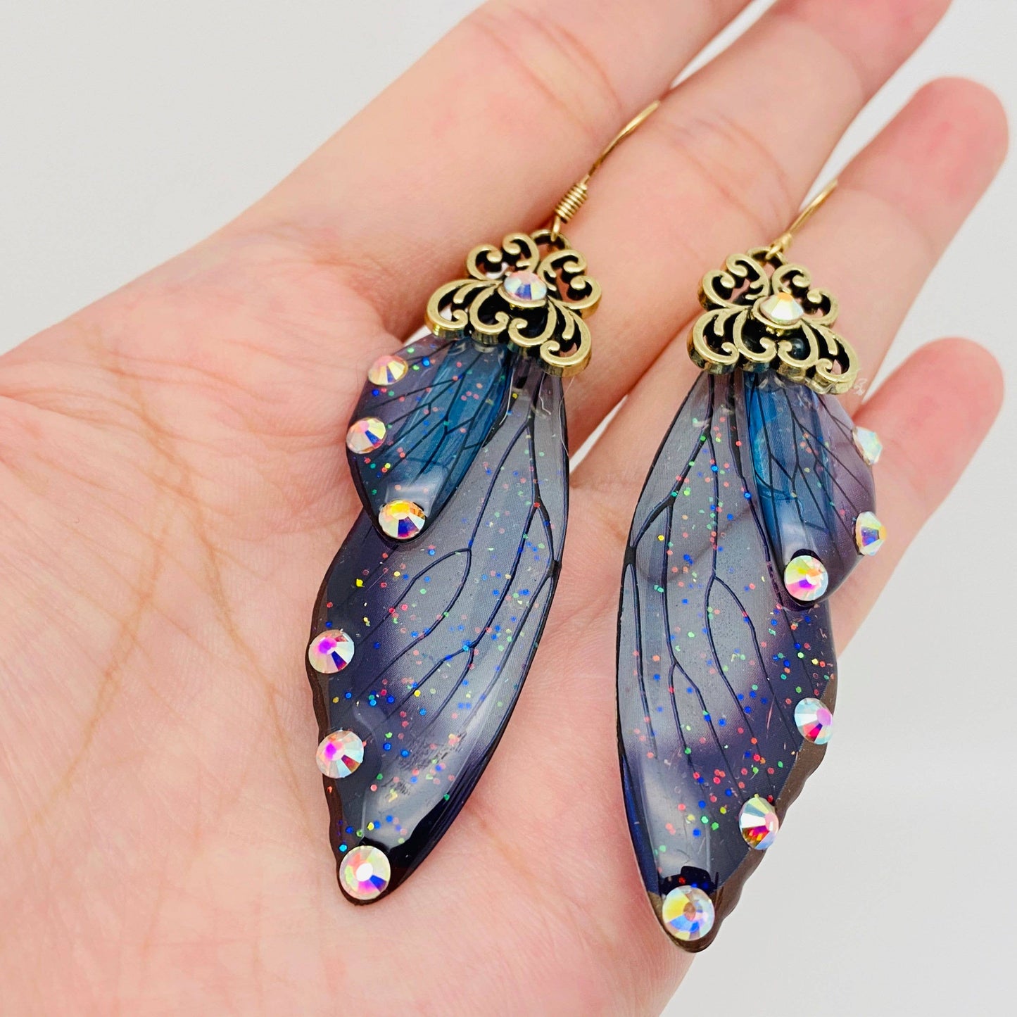 Mio Queena - Handmade Fairy Wings Earrings Insect Butterfly Wing: E