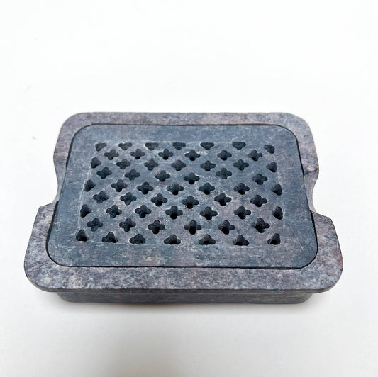 natural habitat - Soapstone Rect Lattice Tray Dish