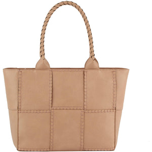Handbag Factory Corp - Womens Tote Shoulder Handbag: Tan