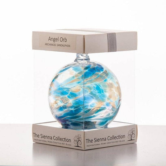 Sienna Glass - 10cm Angel Orb - Sandalphon / Turquoise