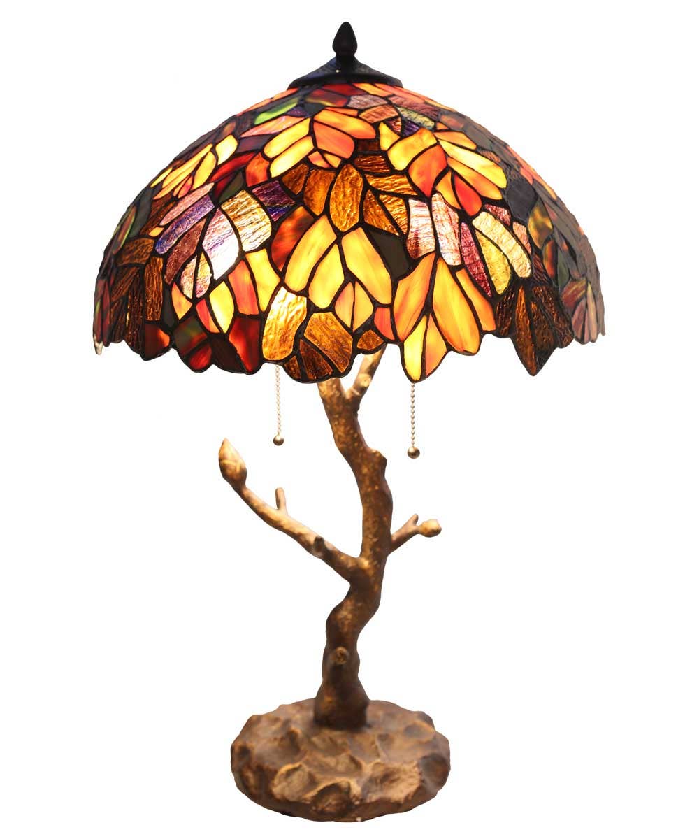 River of Goods - 24.5"H Aurora Yellow and Red Maple Tree Trunk Table Lamp