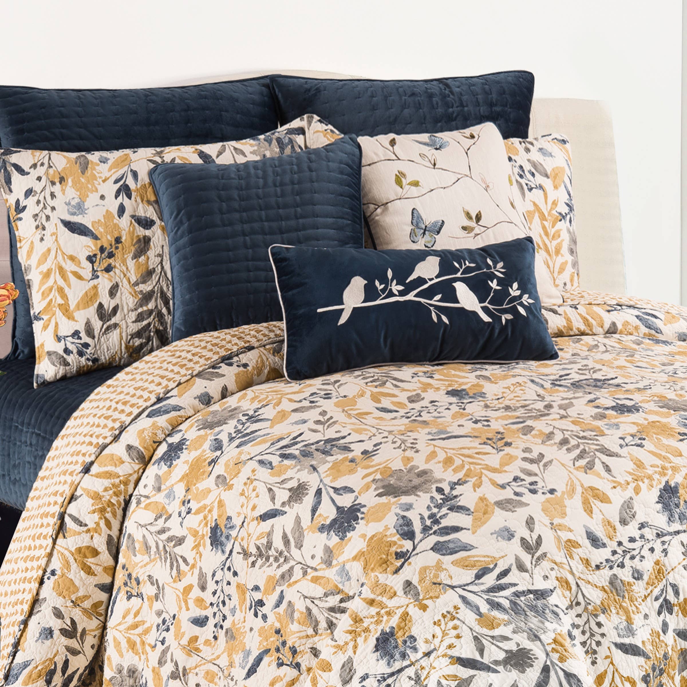 Natural Home Floral King Quilt Set - Thumbnail 2