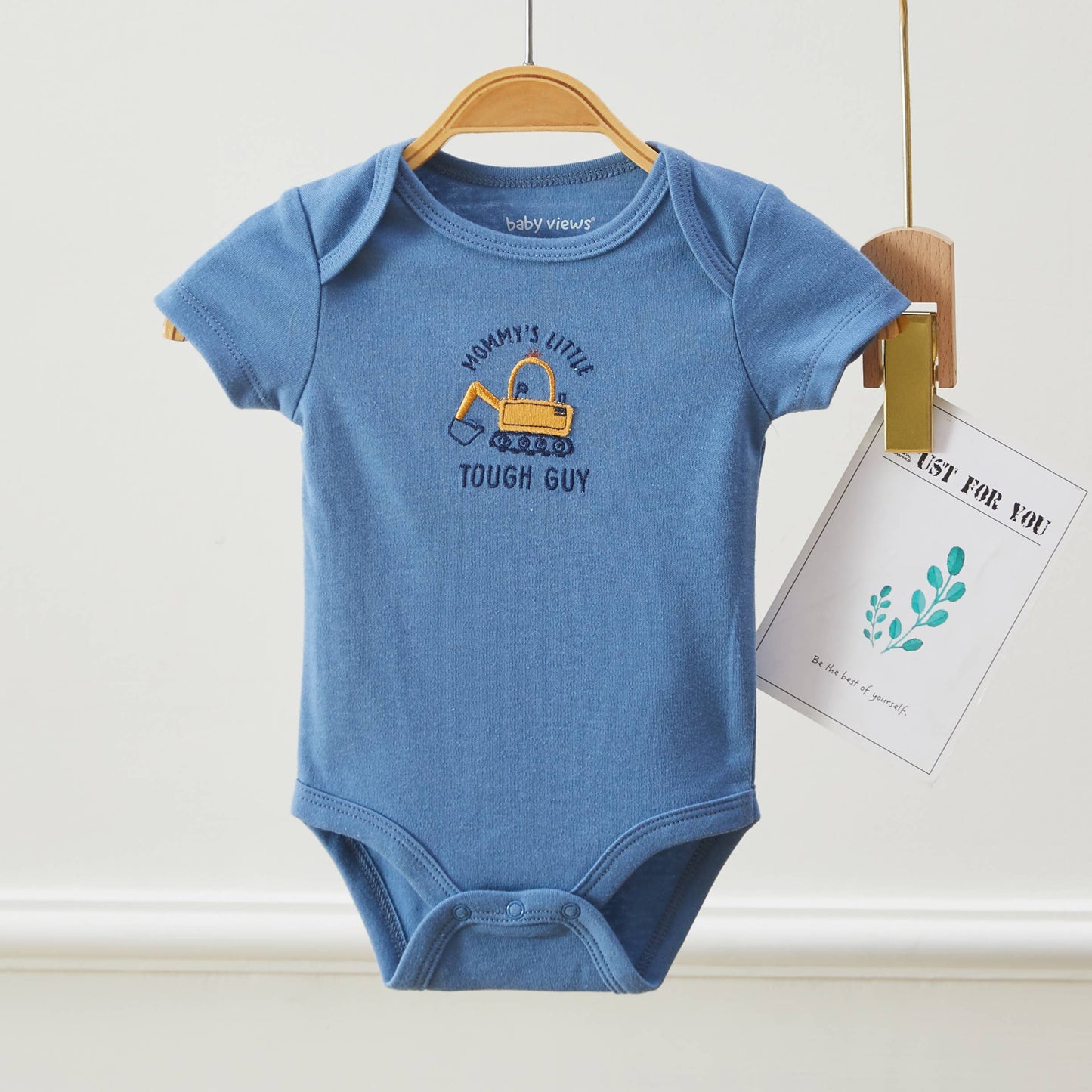 Lollipop Dreams - Pack of 3 Baby Boys Excavator Pattern Bodysuits Short Sleeve: 3-6M