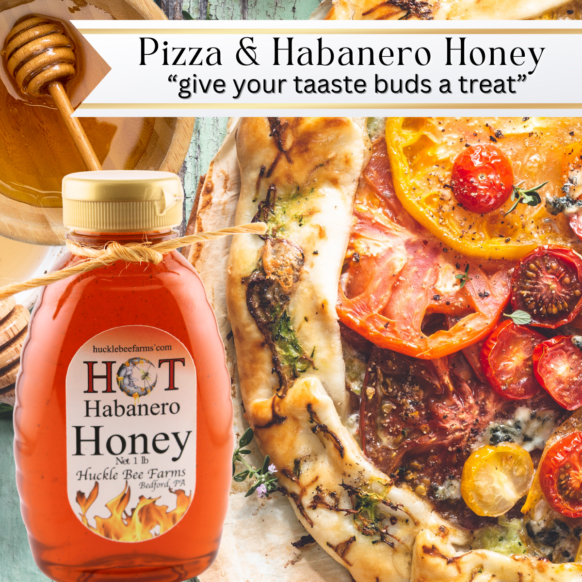 Huckle Bee Farms LLC - 🔥 Habanero Infused Raw Honey 🔥: 1 lb Bottle
