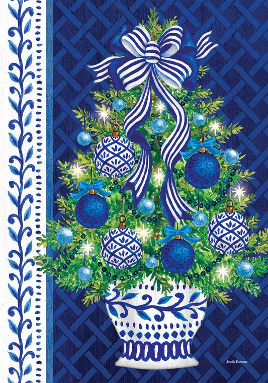Custom Decor - Chinoiserie Christmas Tree-Flag by Studi - 12” ...