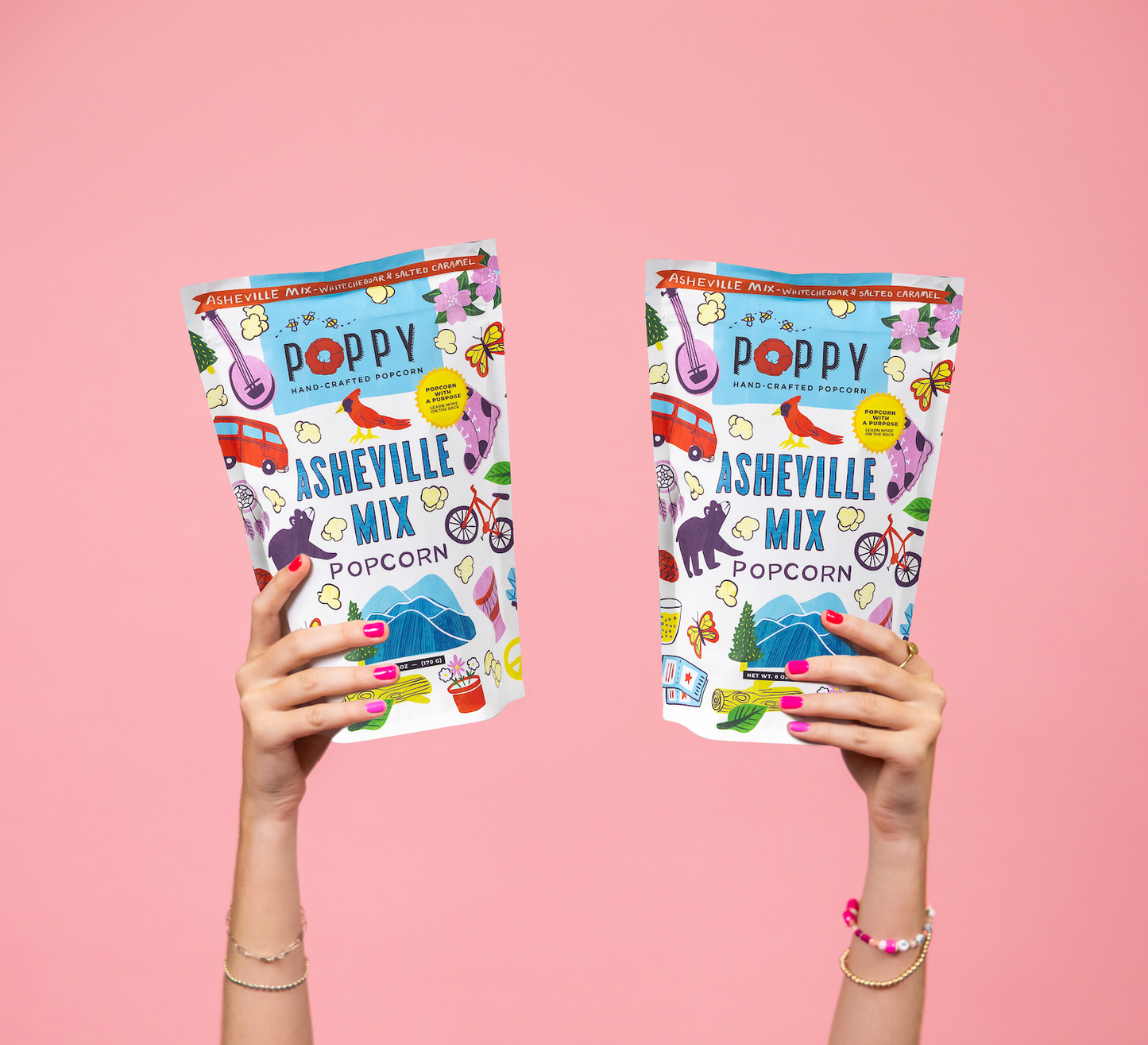 Poppy Hand-Crafted Popcorn - Asheville Mix Artist Bag Popcorn