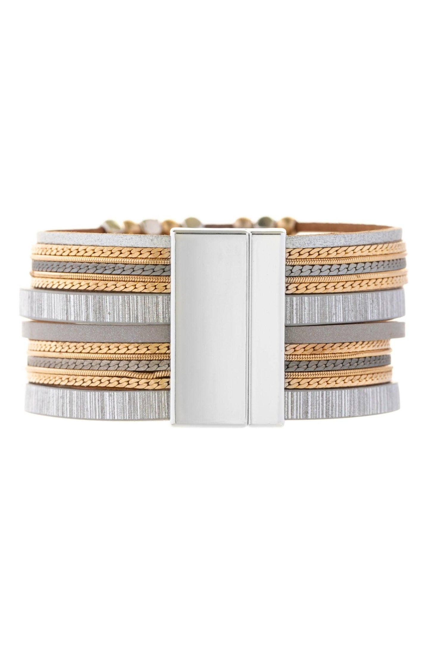 SAACHI - Metallic Beaded Bracelet: BLACK