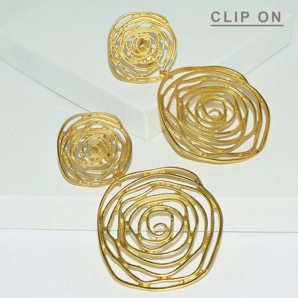 KARINE SULTAN - Floral Statement Clip On: Gold